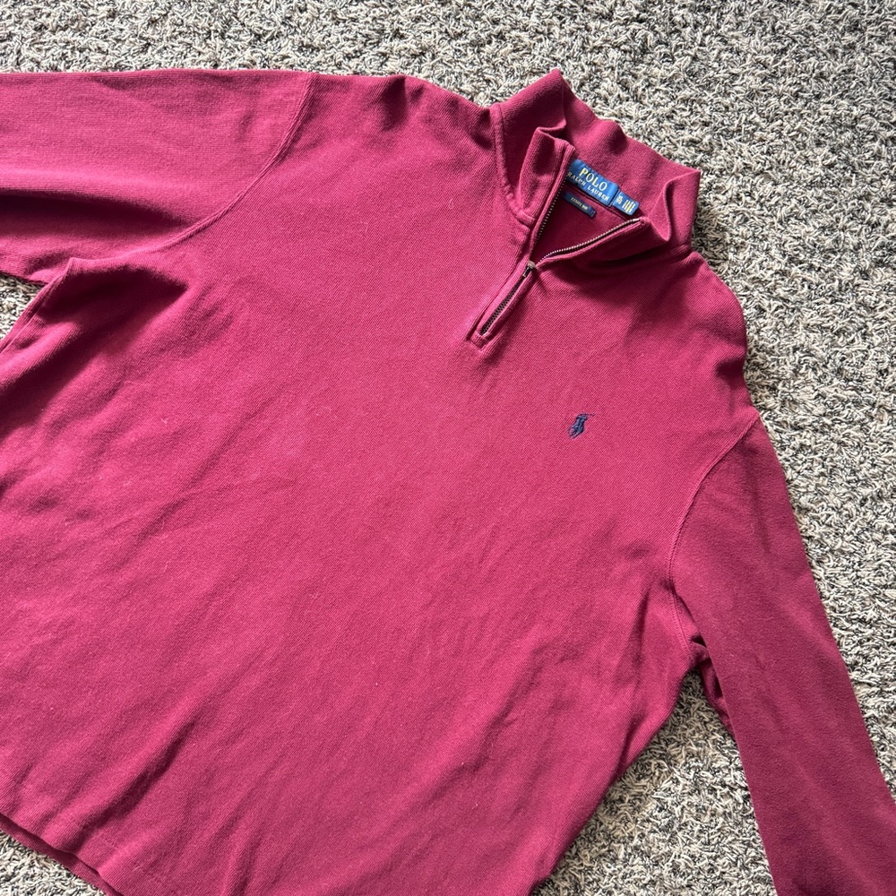 Ralph Lauren Half-Zip Sweater in Burgundy